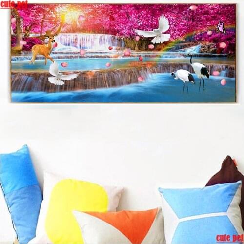 Large Diamond Embroidery sale DIY Needlework Waterfall scenery 5D Diamond Painting Cross Stitch Full Mosaic puzzle Home Decor