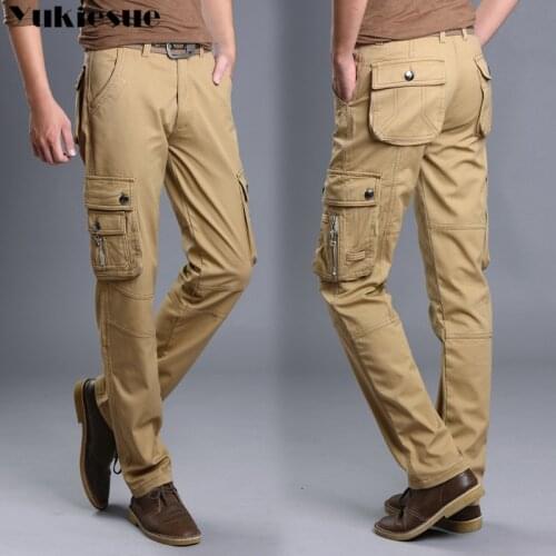 Fashion Military Cargo Pants Men Loose Baggy Tactical Trousers Oustdoor Casual Cotton Cargo Pants Men Multi Pockets large size