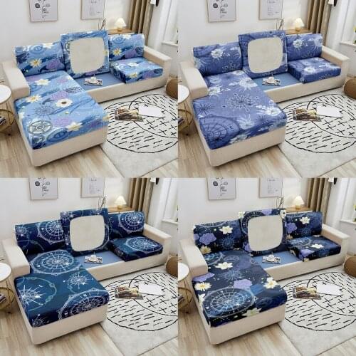 Compass Fabric Sofa Cushion Cover High Quality Living Room Chaise Longue Elastic Slipcover Corner Sofa Seat Cover Stretch