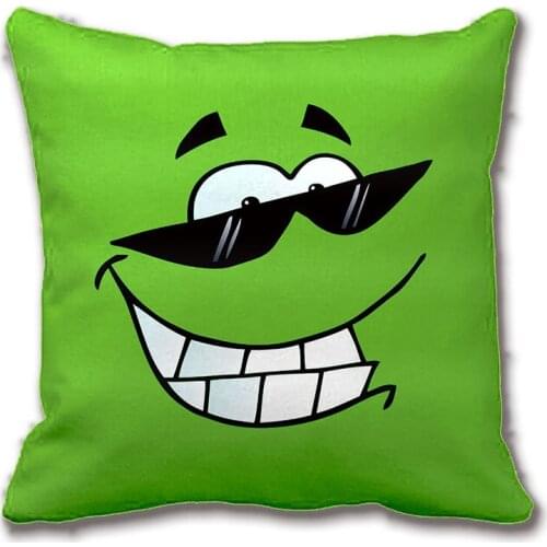 Lime Smiling Face In Shades Throw Pillow Decorative Cushion Cover Pillow Case Customize Gift By Lvsure For Sofa Seat Pillowcase