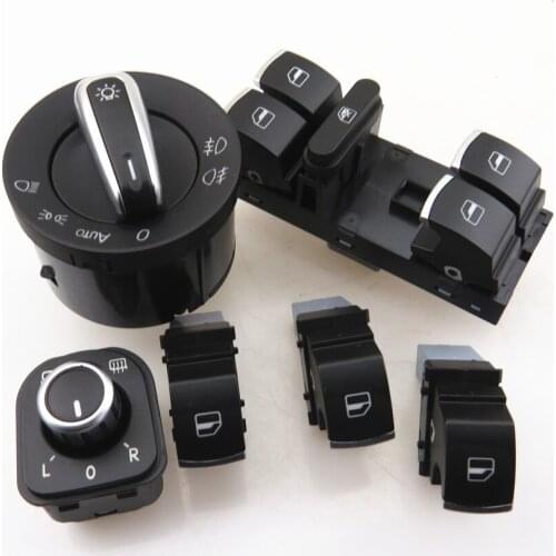 FHAWKEYEQ Car Window Switch Button Kit For VW Caddy Tiguan Touran Jetta MK5 Golf MK5 MK6 Passat B6 3C 5ND 959 857 5ND 941 431 B