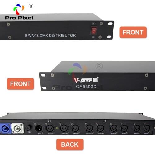 V-Show Stage Light Controller DMX512 Splitter Light Signal Amplifier Splitter 8 way DMX Distributor for stage Equipment