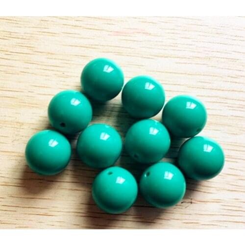 20MM 105pcs/lot peacock blue color Chunky Acrylic Solid Beads for Necklace making