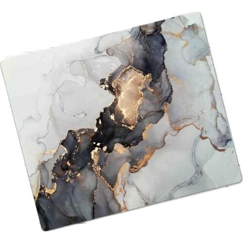 White Marble Look Black Gilded Glass Cutting Board Antibacterial Design Kitchen Cutting Chopping Boards Luxury Kitchen