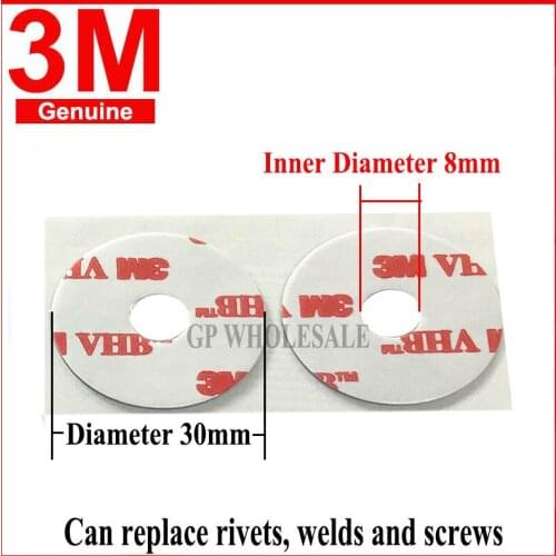 3M 4941 Very High Bond Acrylic Foam Tape, Double-Sided vhb circle round diameter 30mm with inner diameter 8mm