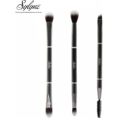 Sylyne Makeup Brushes 100% Metal Double-ended Blending Eyeshadow Eyebrow Eye Concealer Make Up Brushes Holder