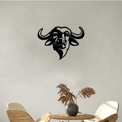 Bull METAL BULL DECOR Metal Table Modern Wall Art Geometric Metal Wall Decor Home Office and Living Room for African themed home