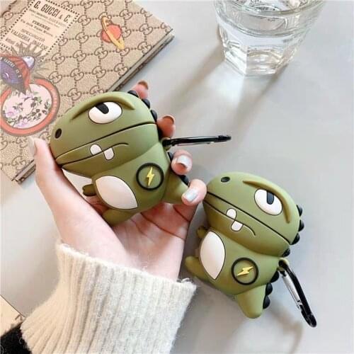 Cute Dinosaur Cartoon for Airpods Case Wireless Earphone Cover Protective Headset Accessories Silicone for Apple AirPods
