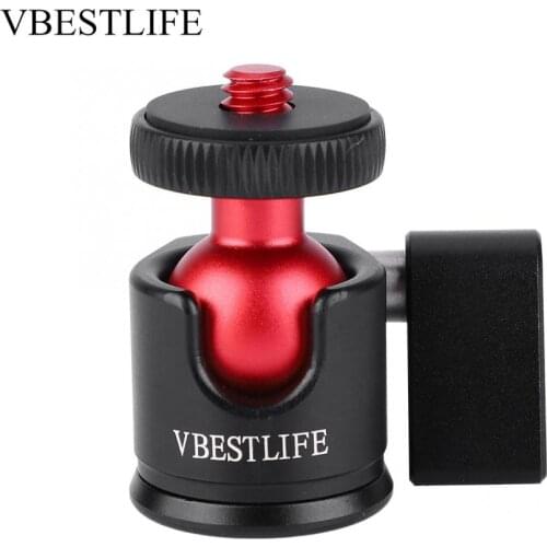 VBESTLIFE Ball Head Metal 360 Degree Swivel Mini Ball Head 1/4" Screw Mount for DSLR Camera Fill Light tripod ball head