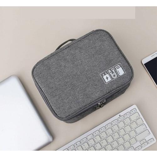 New double-layer travel multifunctional digital bag storage bag creative cation headset portable 3C electronic camera bag