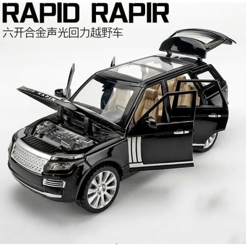 XLG SUV 1:24 Electric Car Model for Land Rover Rover Rapid Rapir Die-cast Vehicles acousto-optic Toys for Children mkd3