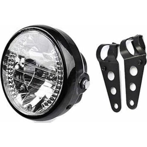 Motorcycle Modified Retro Headlights 7 Inch Angel Ring Headlights Far Near Light Steering Function Headlights