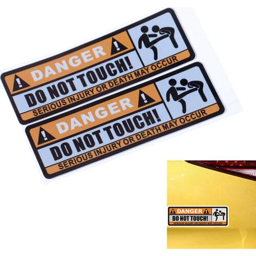 4.7*1.6in Do Not Touch Car Sticker Warning Sign Waterproof PVC Personalized Cars Sticker