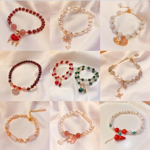 New Couple natural pearl Bracelet female ins zircon niche design simple bracelet for women wholesale