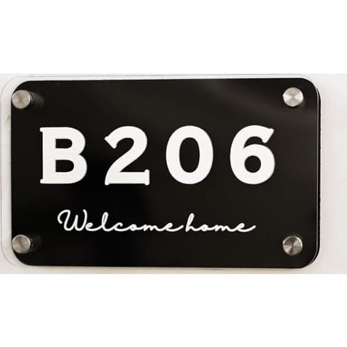 Modern Custom House Sign Plaque Transparent acrylic Apartment Gate Number Street Mailbox