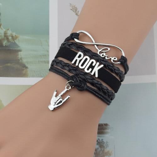 Rock Bracelet Men Boys Leather Bracelet Woven Bangles Vintage Male Birthday Gift Jewelry Wristband For Women Jewelry