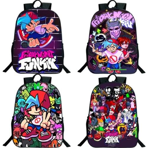 Game Friday Night Funkin Backpacks for Boys Girls School bags Teenager Zipper School Bookbag Childrens Rucksack 16 Inch Mochila