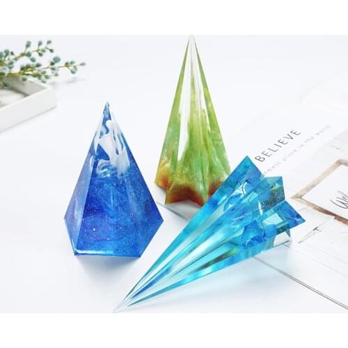 DIY Diamond Shape Handmade Candle Mold Cone Clear Acrylic Candle Making Model Reusable Tealight Scented Candle Making Mould