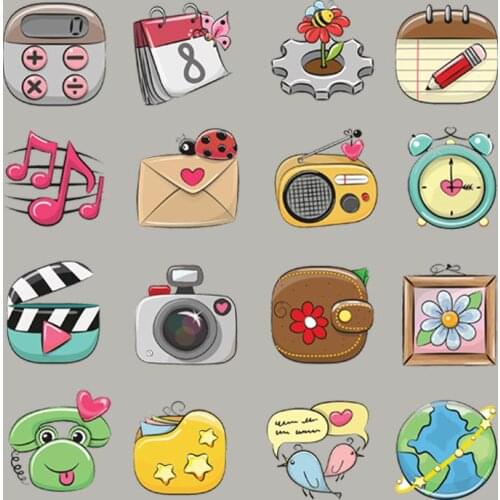 Cute Pattern Patches Tops Appliqued Vinyl Diy Heat Transfer Fashion Flower Patch For Girl Boy T-Shirt Jeans