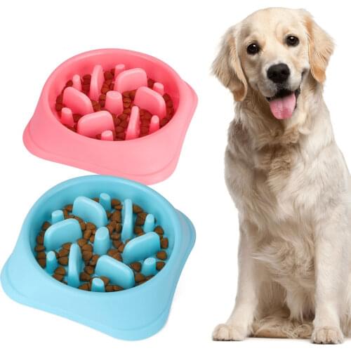 Pet dog bowl slow feeder anti-asphyxiation slow feeding bowl for puppy large dog healthy dog food feeder container water bowls