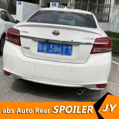 For TOYOTA VIOS Spoiler 2014-2017 Yaris spoiler High Quality ABS Material Car Rear Wing Primer Color Rear Spoiler