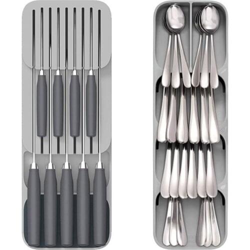 Forks Spoons Storage Rack Knife Stand Cabinet Tray Kitchen Cultery Organizer Plastic Knife Block Holder Drawer Knives
