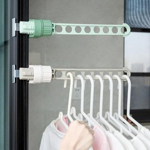 8 hole clip-type drying rack window frame wall hanging Cloth Hanger free perforated portable Indoor outdoor travel drying rack