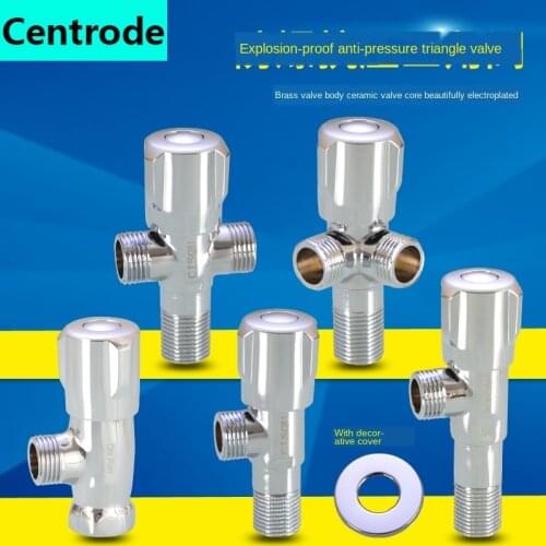 1/2 IN Hot and Cold Water Triangle Valve Water Stop Valve Basin Basin Solar Electric Water Heater Switch Eight Valve