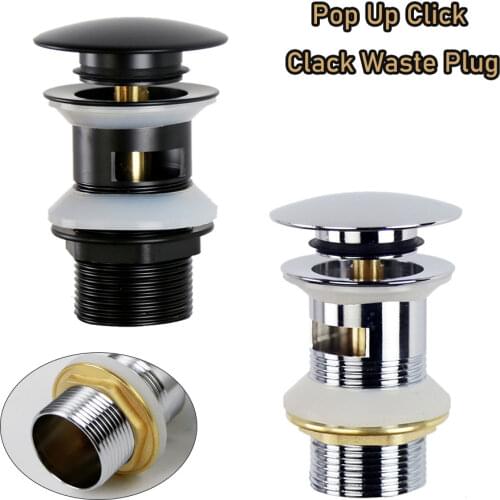 Pop Up Click Clack Waste Plug Bathroom Basin Sink Overflow Hole Press Bounce Type Launcher