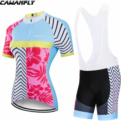 2022 Pink Cute Women Cycling Jersey Set Bicycle Suit Short Sleeve Bike Clothing Kit Sportswear Ciclista Feminine