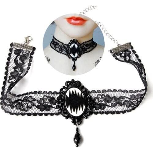 Women Halloween Lace Necklace Simple Fashion Deocrative Choker Necklace Charm Necklace Cosplay Jewelry Accessories