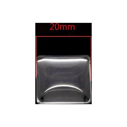 20PCS 20mm Transparent Clear Square Cabochon Glass Dome Tile Seals For Photo Craft Jewelry Make Epoxy Domes