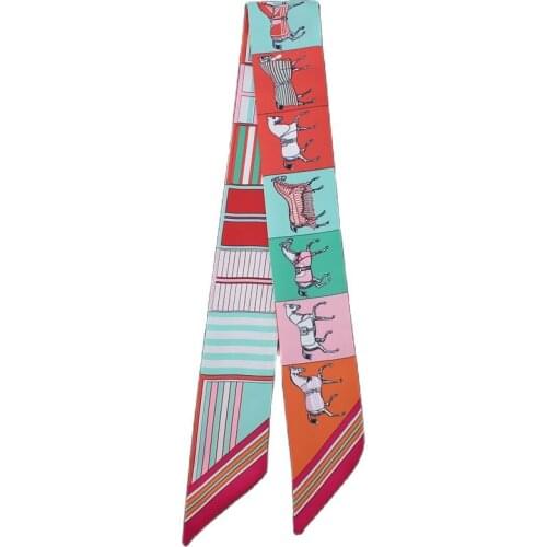 2021 Elegant Womens Silk Scarf Designer Hair Scarf Headscarf Bag Ribbon Girl Neck Scarf Shawl Foulard En Soie бандана женская