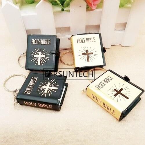240pcs English Christian Gospel Christmas Gifts Favor Crafts Mini Bible Keychain Prizes Key Ring Souvenir