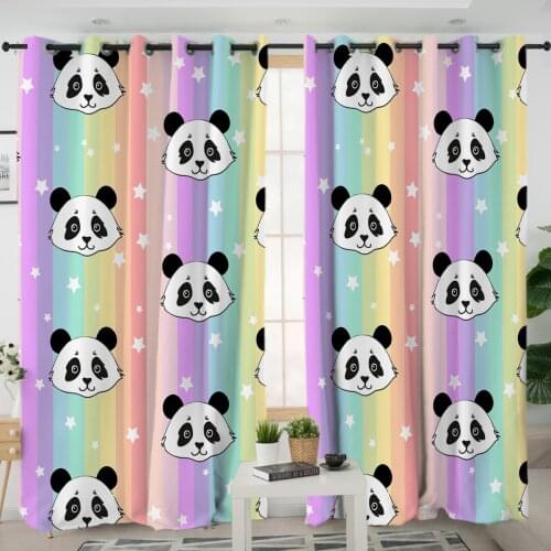 3D Window Curtains Cortinas De Dormitorio Panda Print Bedding Room Home Decor Rideau De Fenetre Drapes Cotinas Rideau Salon