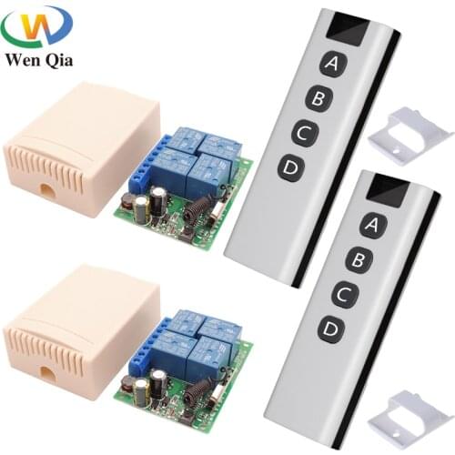 433MHz Remote Control AC 110V 220V 10A 4CH Wireless RF Receiver and Universal Transmitter For Light/Motor/Gate/Garage/SmartHome
