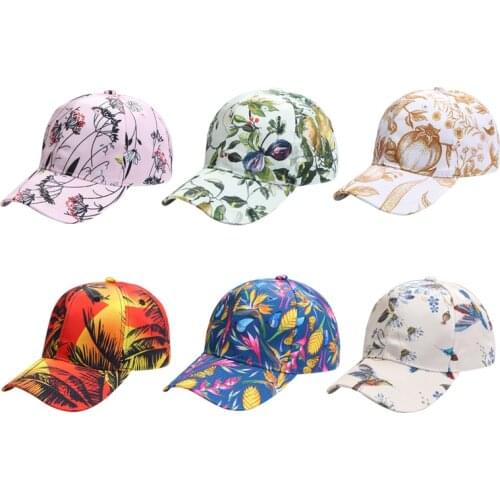 Unisex New Flowers Leaf Butterfly Printed Baseball Cap Women Hat Shade Sport Hat Outdoor Stretch Rayon Baseball Cap Dad Hats