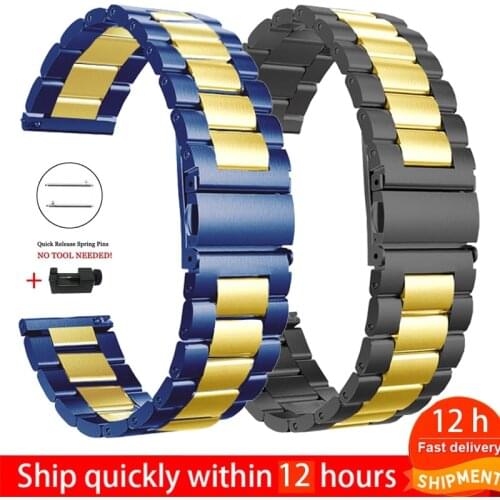 Stainless Steel Band for Xiaomi Huami Amazfit GTR 47mm 42mm Metal Bracelet Strap Amazfit Stratos 3 GTS Bip S Watchband 20mm 22mm