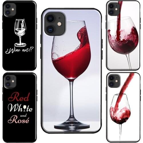 Cool Red Wine Glass Case For iPhone XR X XS Max SE 2020 6S 8 7 Plus Coque For iPhone 11 12 Pro Max mini Cover