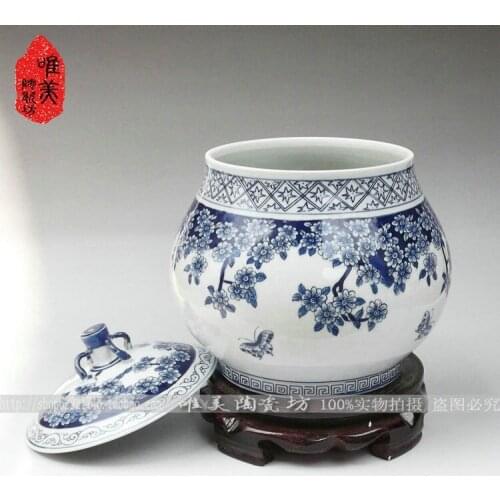 Jingdezhen ceramics Five good big just blue and white porcelain blue butterfly