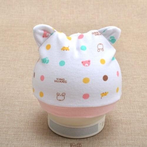 Baby Hat with Ears Cotton Baby Beanie Hat for Toddler Boys Girls Cartoon Baby Hats and Caps Summer Newborn Bonnet Spring Kids