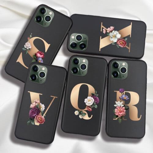 Custom Letter Alphabet Silicone Case For iPhone SE 2020 X S 6 6S 7 8 Plus 12 Mini 12 11 Pro Max XS XR Case Cover Capa TPU Bumper