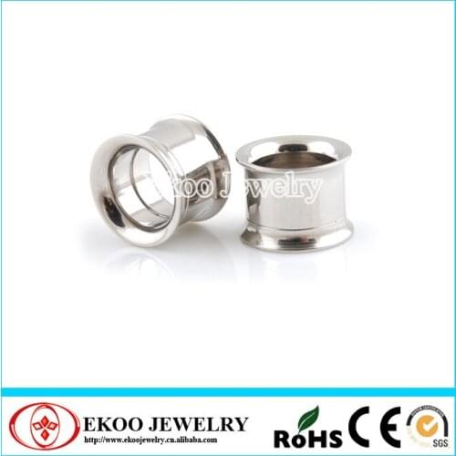 316L Stainless Steel Double Flared Plug with Internal Threading Ear Plug Flesh Tunnels