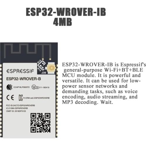 ESP32-WROVER-B/ESP32 WROVER-IB 2.4G WiFi Bluetooth module SPI wireless Espressif 4MB Flash ESP32-WROVER-B/ESP32-WROVER-IB