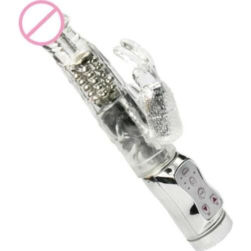 360 Degree Rotation Beads G Spot Dildo Rabbit Vibrator Clitoris Stimulator Sex Toys For Women Female Masturbation 12 Speeds