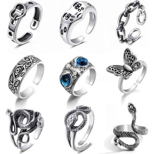 FNIO 2021 Charm Vintage Men Women Simple Design Owl Ring Silver Color Engagement Wedding Rings Jewelry Gifts Gothic Accessories