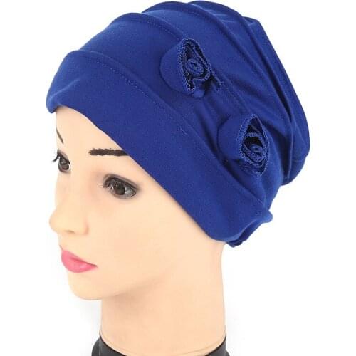 Hijab Scarf Muslim Women Fashion Solid Color Rose Floral Hijab Summer Soft Cotton Comfortable Abaya Womens Hat Solid Color 2021