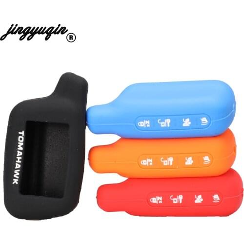 Jingyuqin Silicone Case For Russian version Of security vehicle two Car alarm TOMAHAWK X5 keychain