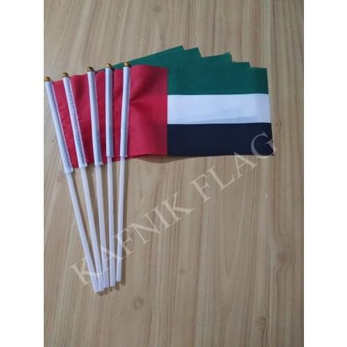 KAFNIK,5pcs United Arab Emirates Hand Waving Flag 14*21cm,free shipping