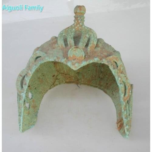 Art collection Chinese Old Bronze War helmet Statue/Sculpture